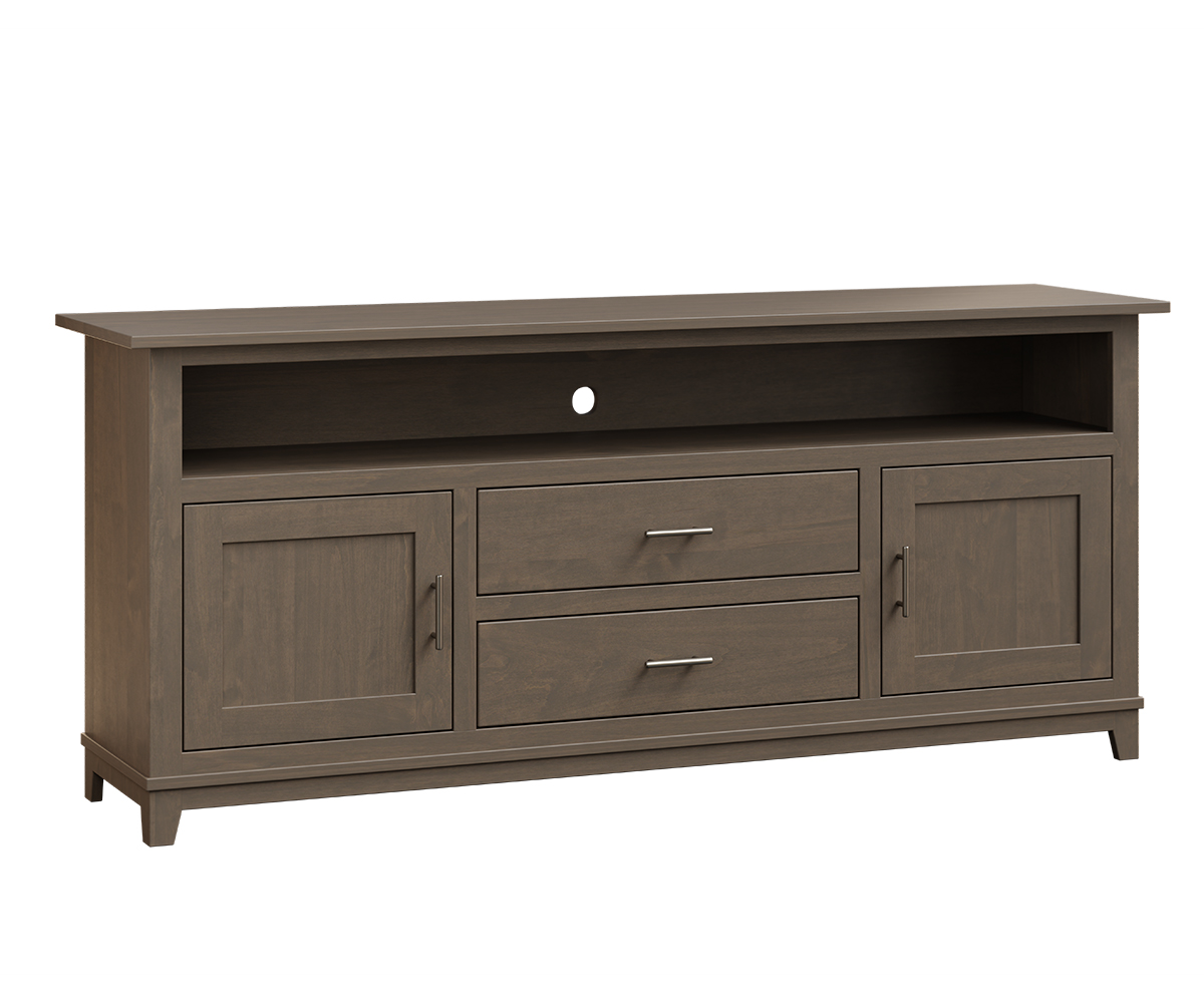 Integ Wood Products-Hilton-TV Stand-Full Opening-Brown Maple-FC-Driftwood