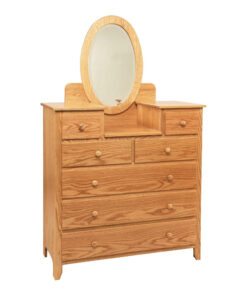 Scenic Shaker 7 Drawer Studio Chest with Oval Mirror