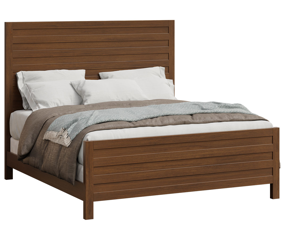 Veralux-Braddock-King Bed-Horizontal Slats-Brown Maple-FC-Earthtone