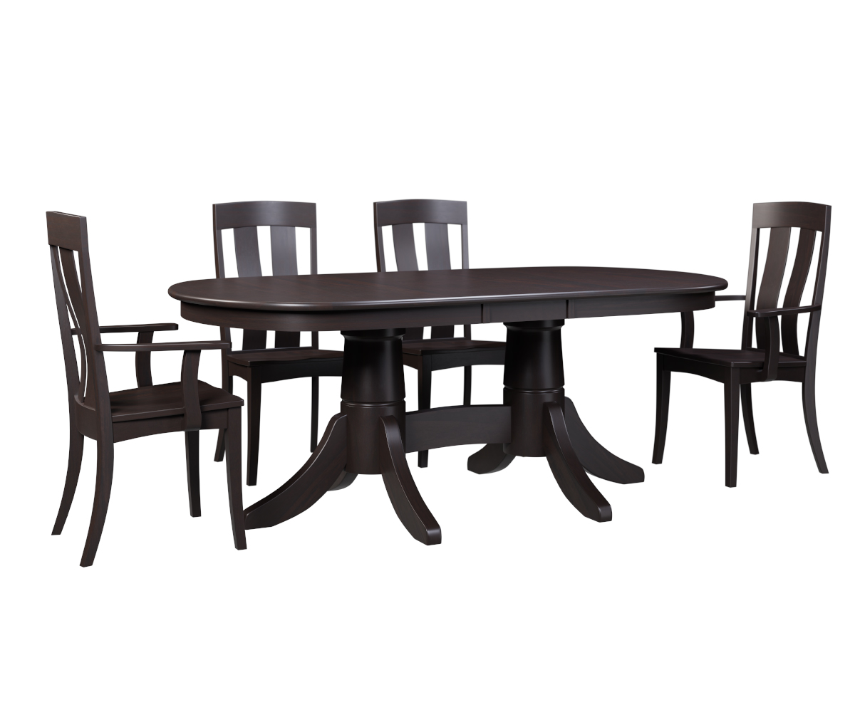 Classic Shaker-Double Ped-Cheyenne-Group Setting-Brown Maple-OCS-230-Onyx