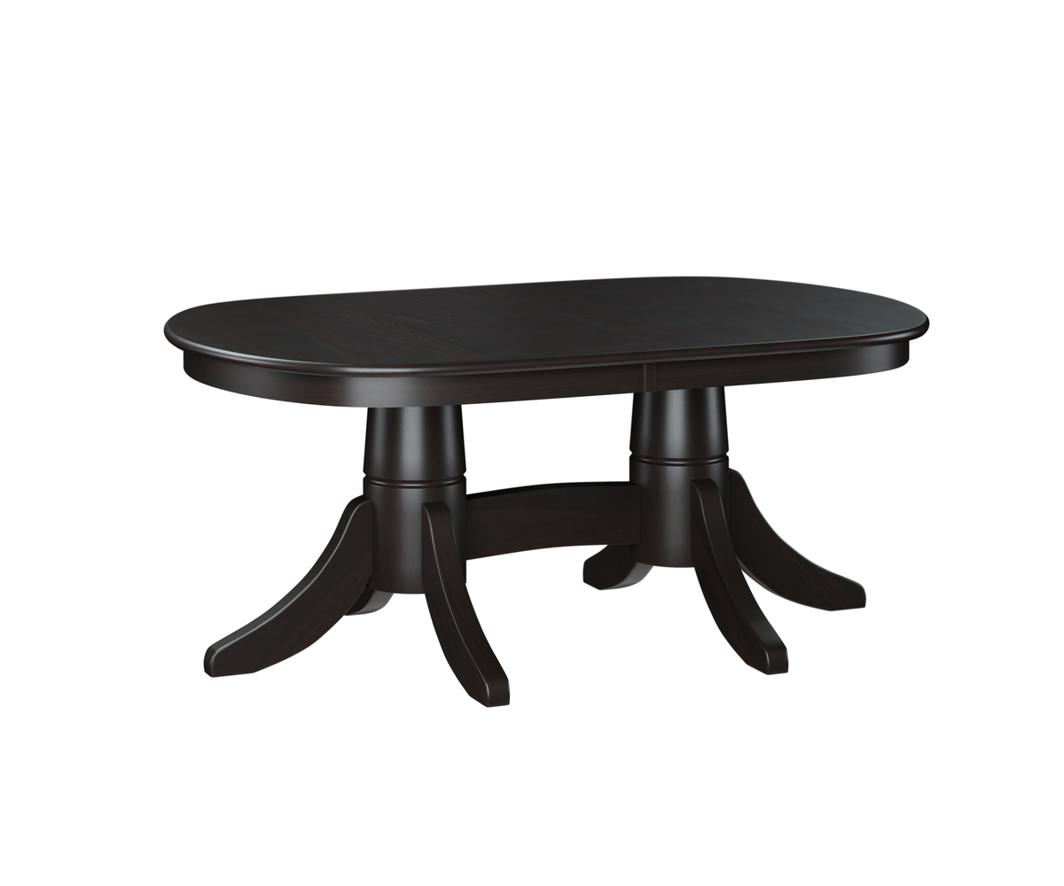 Classic-Shaker-Double-Ped-Table-Solid-Top-Brown-Maple-FC-230-Onyx-Brown-Maple-FC-230-Onyx