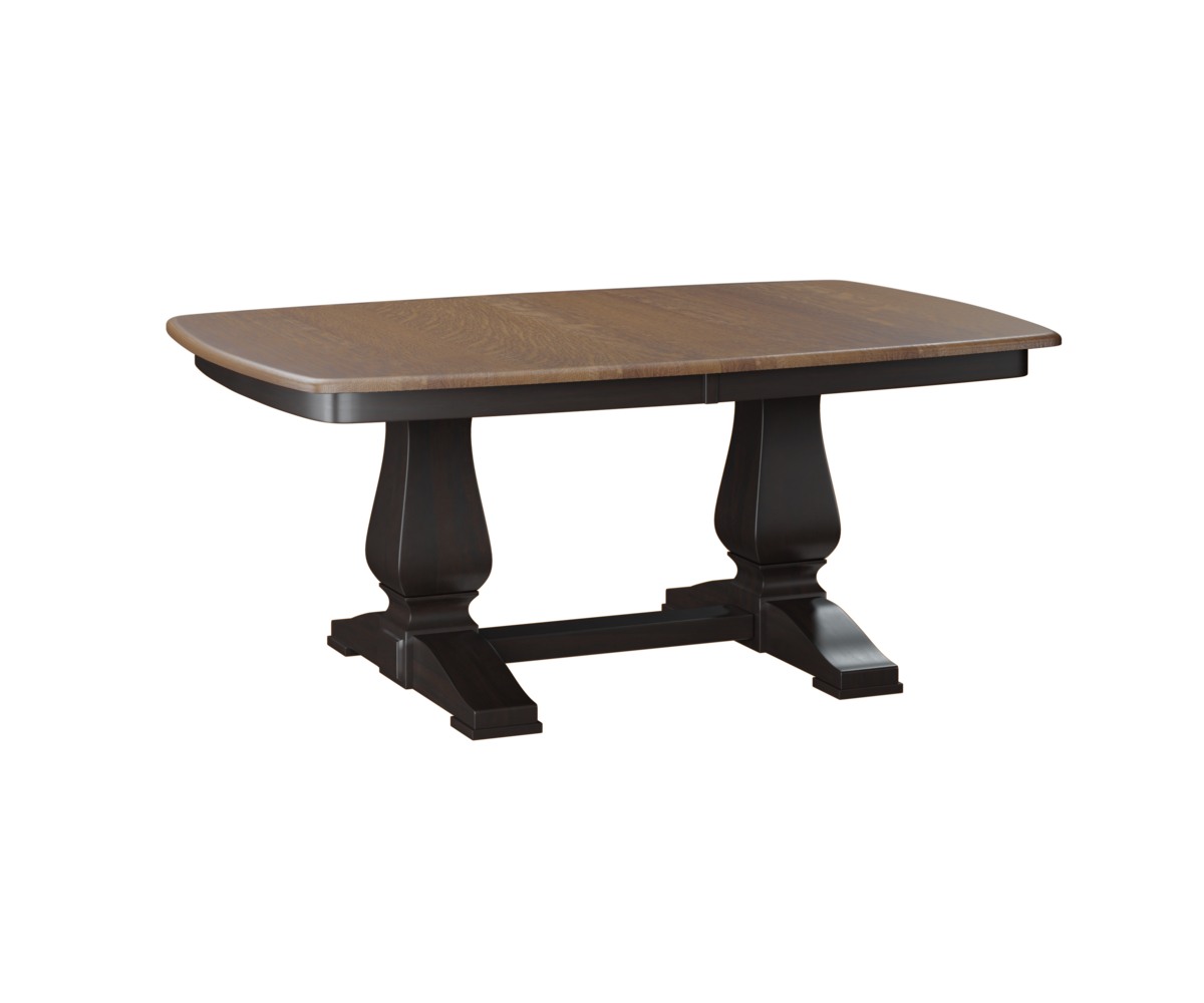 Stacey-Double-Pedestal-Table-Solid-Top-QSWO-FC-42000-Almond-Brown-Maple-FC-230-Onyx