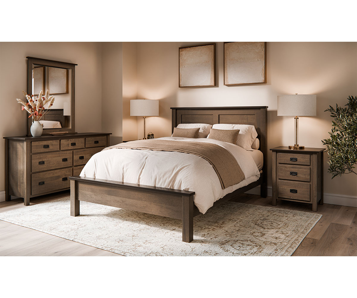 Meadow Wood-Dutch Country Misson-Room Setting-Brown Maple-OCS-Smoke-FINAL