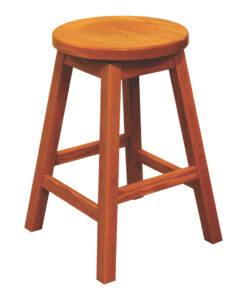 24" Mission Bar Stool With Round Swivel Seat