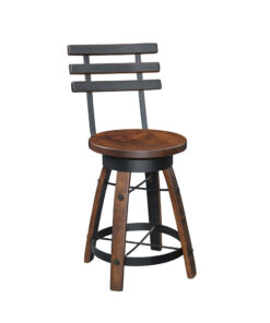 Deluxe Whiskey Barrel Barstool with Swivel