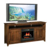 Modern Mission TV Stand With Fireplace - 70"W