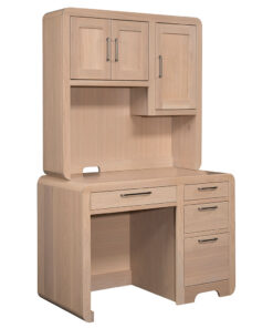 Europa Single Pedestal Desk With Hutch