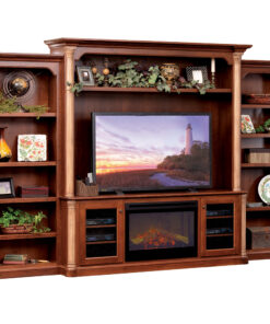 Jefferson Entertainment with Side Bookcases & Fireplace