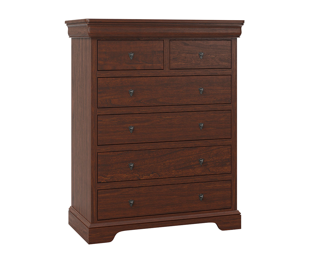 Avondale-Tall Chest-Brown Maple-OCS-Rich Cherry