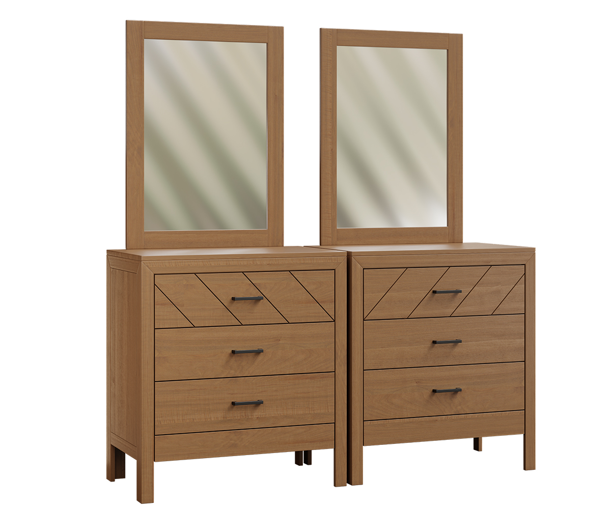 Genuine Oak Designs-Herrington-Dresser-With Mirror-Brown Maple-OCS-Seely