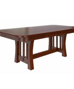 Curved Mission Double Pedestal Table