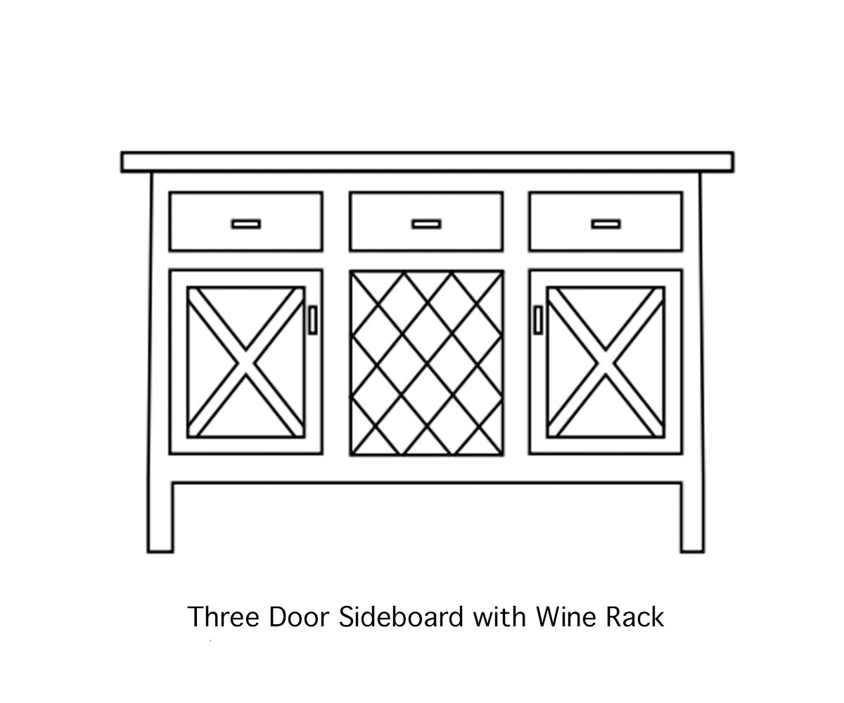 HTS-X-base-Hutch-drawing-3dr-winerack-sideboard