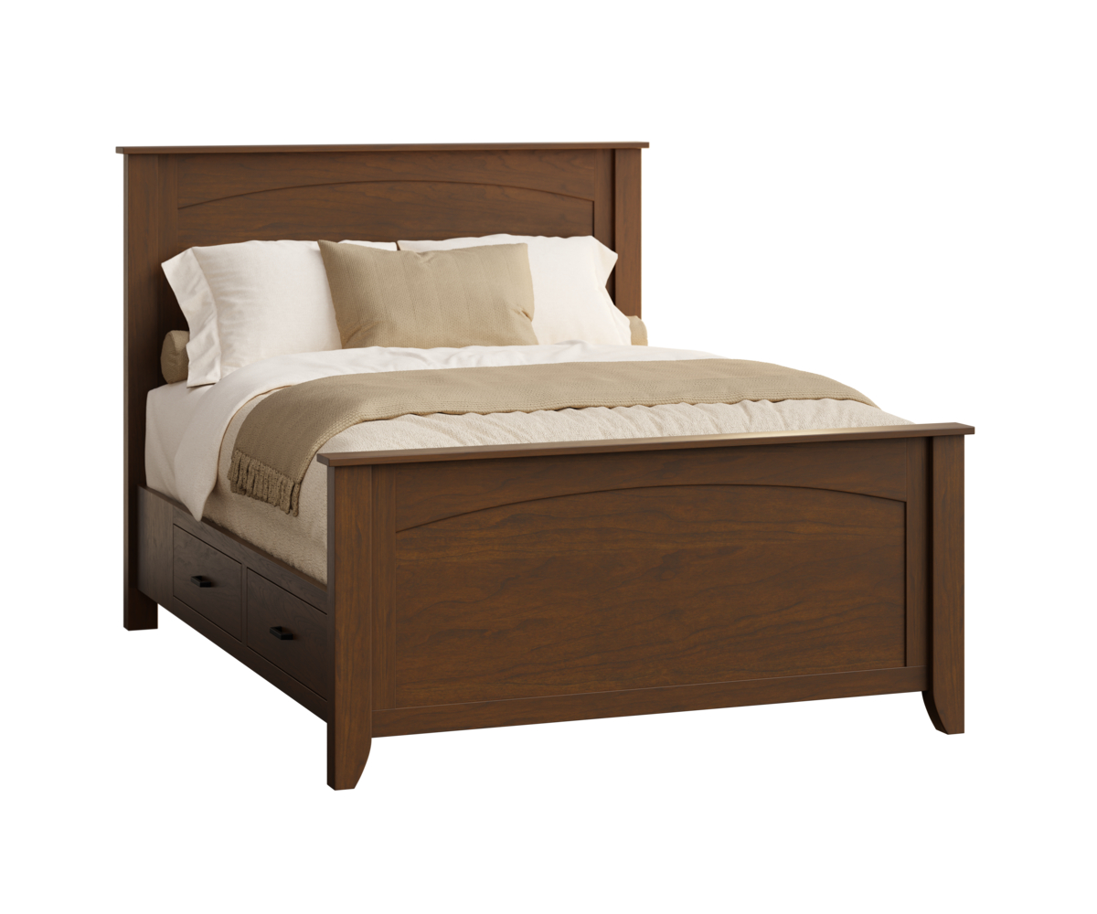 Jackson-Arched-Queen-Bed-Drawer-Unit-High-Footboard-Cherry-FC-Chocolate-Spice
