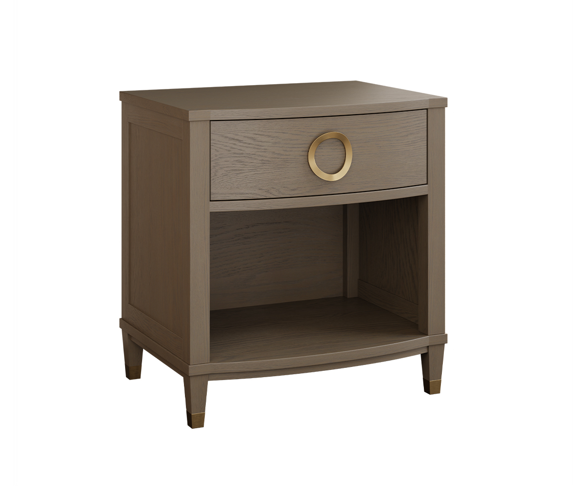 Miller Bedrooms-Claire-28in-1 Drawer Nightstand-White Oak-PCL-Chalk
