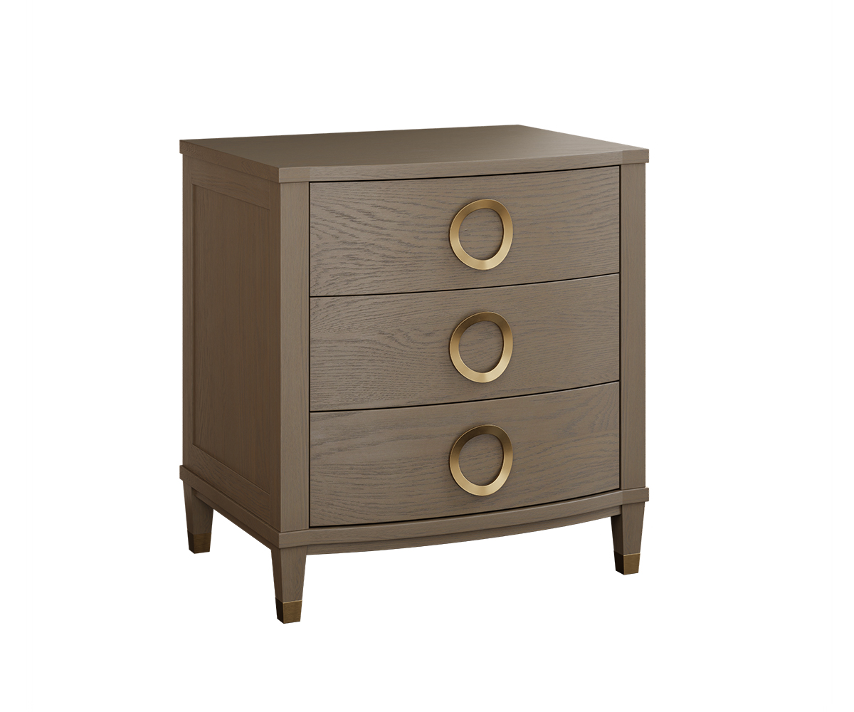 Miller Bedrooms-Claire-28in-3 Drawer Nightstand-White Oak-PCL-Chalk