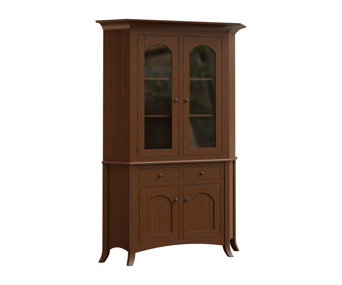 Hogback-Design-Carlisle-38in-Corner-Buffet-With-Hutch-Brown-Maple-OCS-Lite-Asbury
