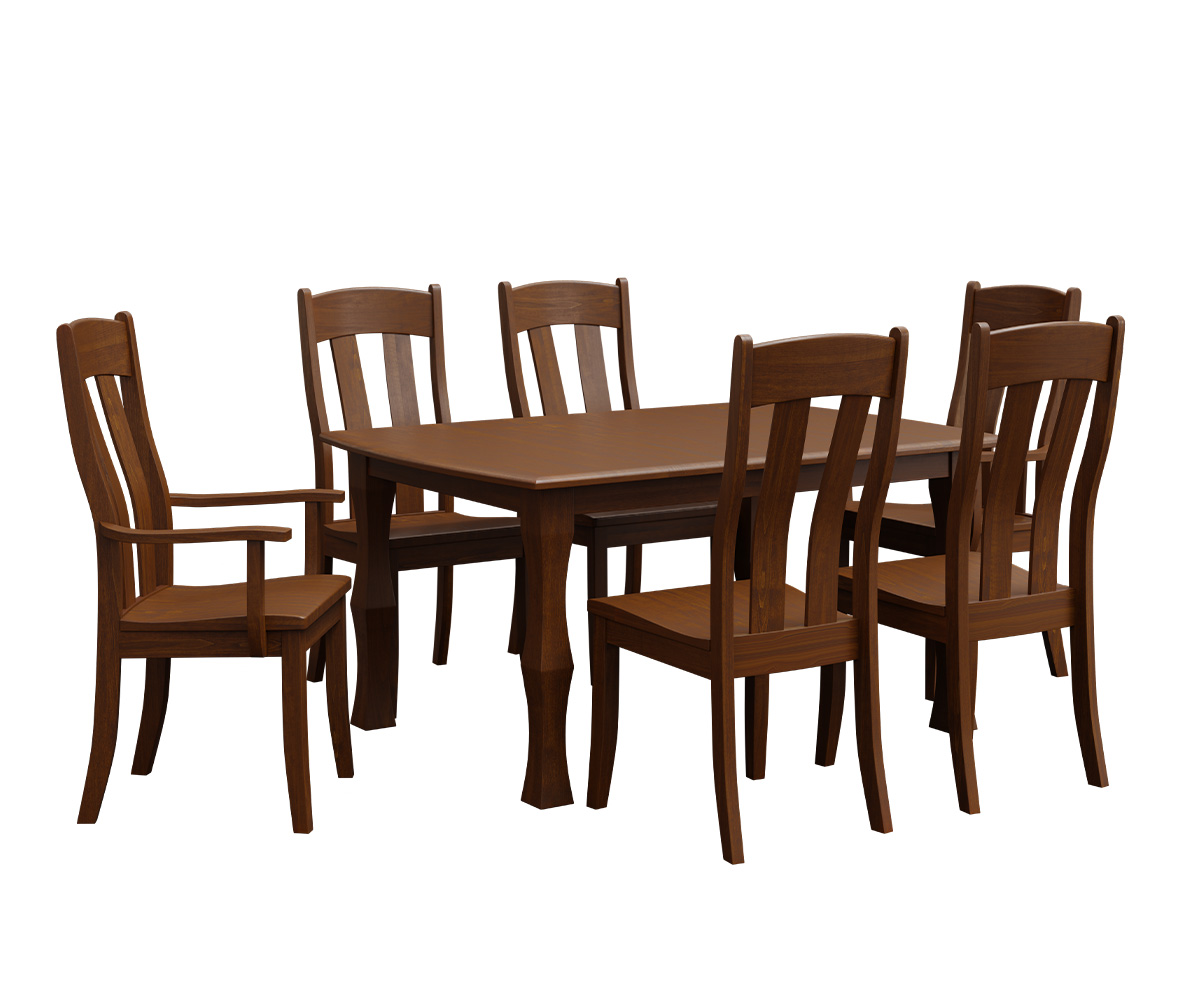 Kountry Knob Tables-Carnival-Sydney-Group Setting-Brown Maple-OCS-Michaels Cherry