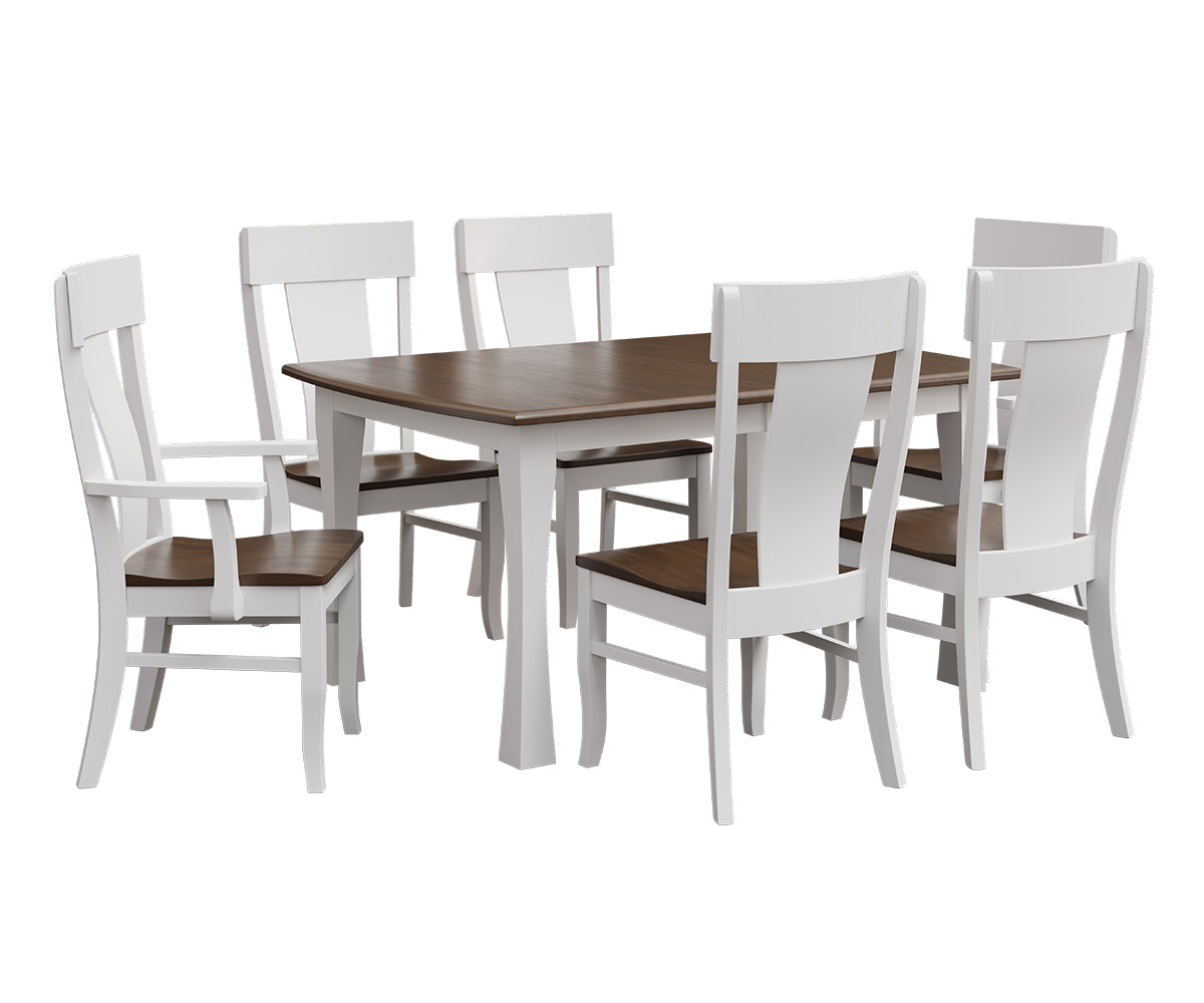 Kountry Knob Tables-Heath-Claire-Group Setting-Brown Maple-OCS-White-OCS-Coco