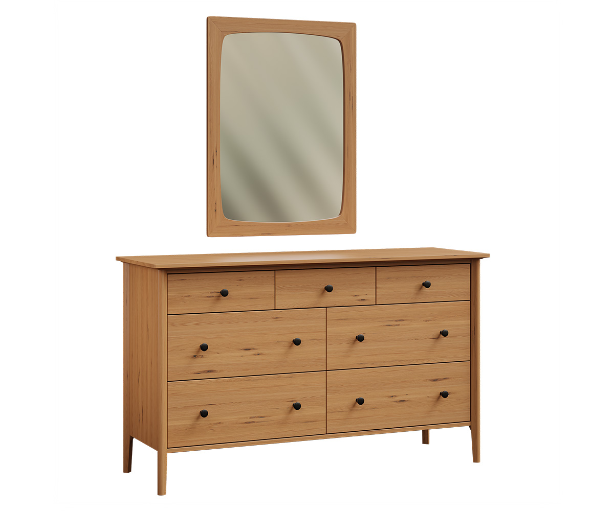 BWC-630-Buss Woodcraft-Cortland Park-Dresser-With Mirror-RWO-Granola